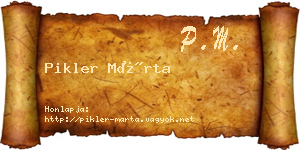 Pikler Márta névjegykártya