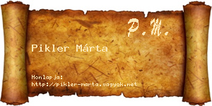 Pikler Márta névjegykártya