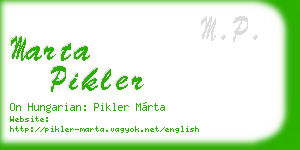marta pikler business card